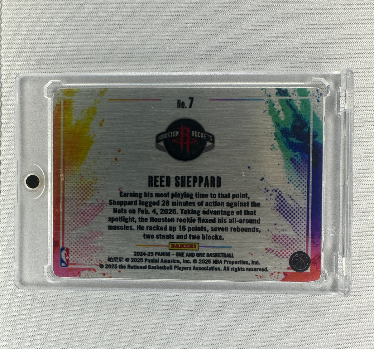2024 One and One Reed Sheppard Rookie RC #7