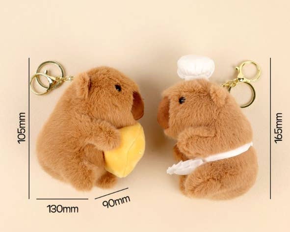 Cafe Bakery Capybara Plush Keychain Bag Charm-7