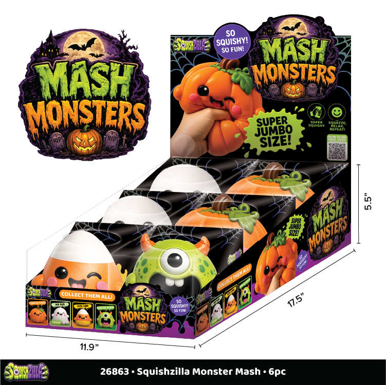 Fun Doh JUMBO Halloween Monsters Squishy Toy - 6/Display-6