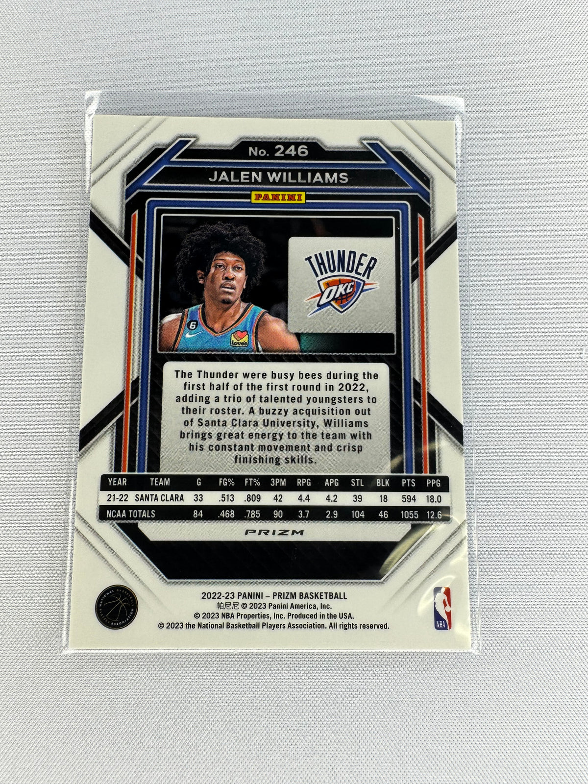 2022 PRIZM Jalen Williams ICE Rookie RC