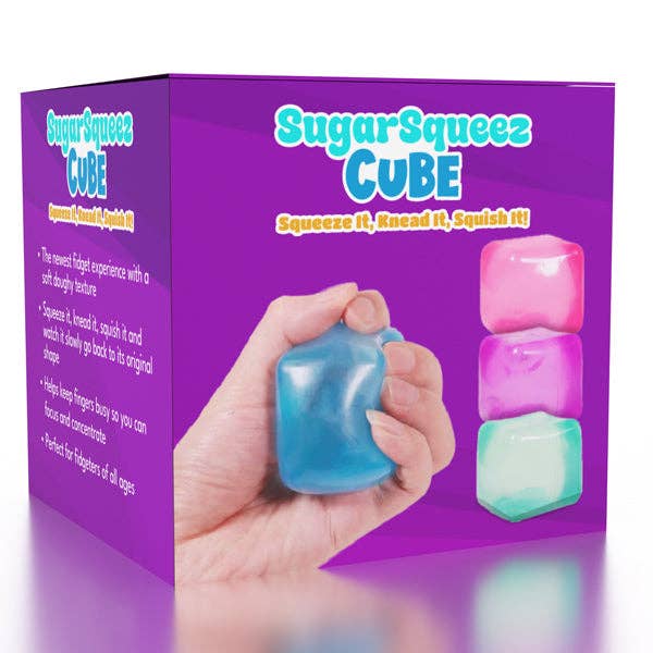 SugarSqueez Cube Squishy Fidget Sugar Stress Ball (1pc) Assorted Colors-1