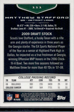 2009 Bowman Chrome Matthew Stafford #111-2