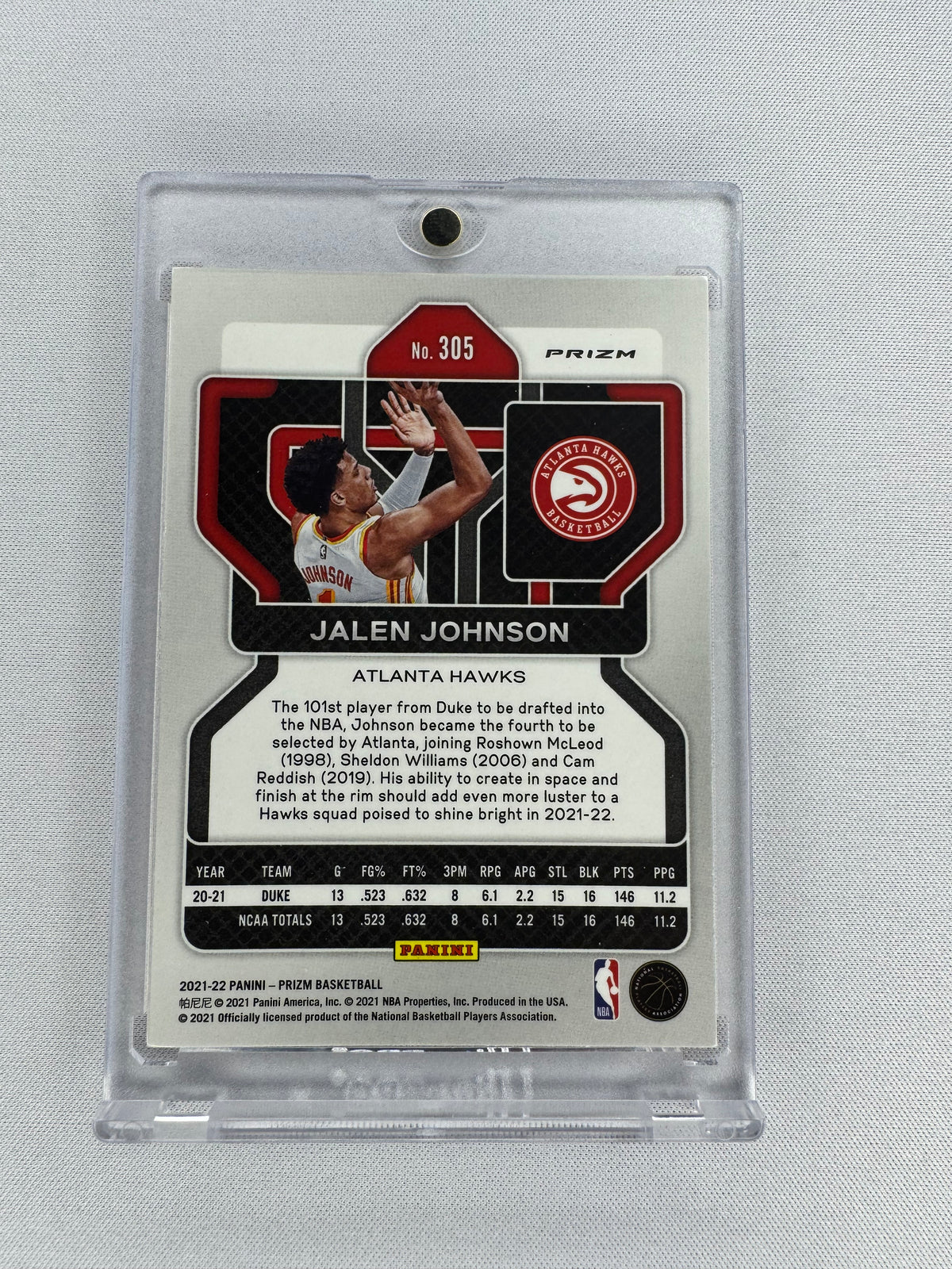 2021 Jalen Johnson orange ice PRIZM 305