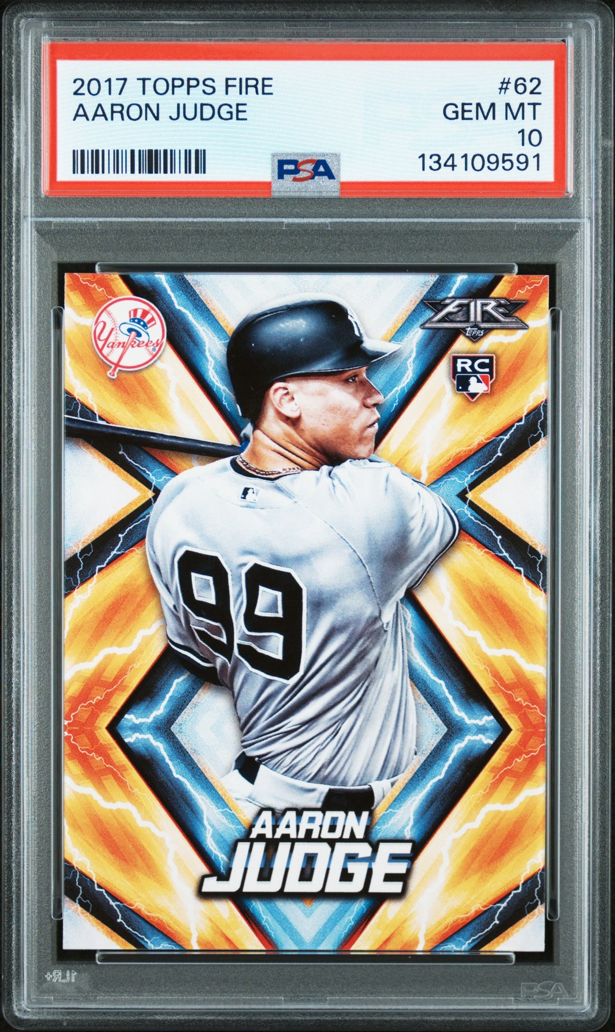 2017 Topps Fire Aaron Judge Rookie RC PSA 10 #62-1