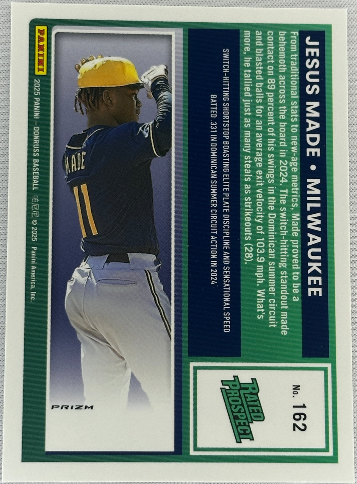 2025 Donruss Optic Jesus Made Jazz Rated Prospect #162