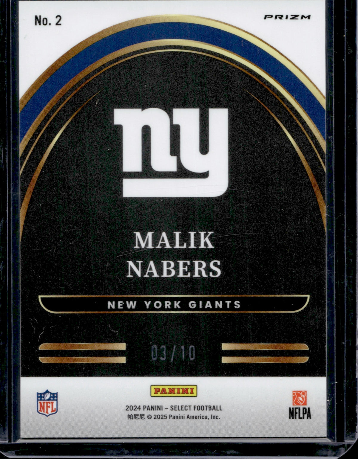 2024 Panini Select Malik Nabers Future Gold /10 #2-2
