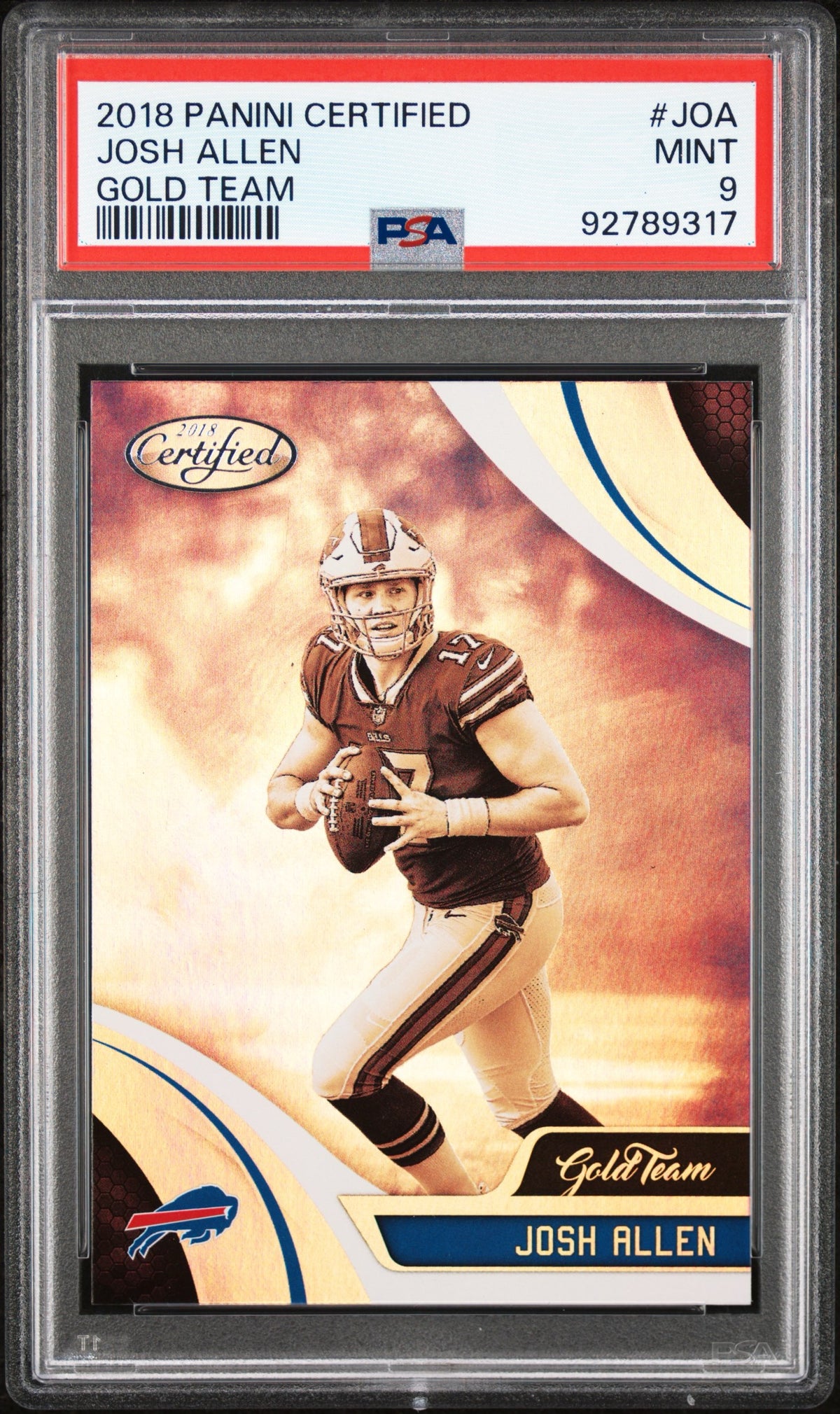 2018 Panini Certified Josh Allen Gold Team Rookie PSA 9 #JOA