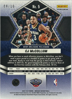 2021 Mosaic CJ McCollum Gold /10 #5-2
