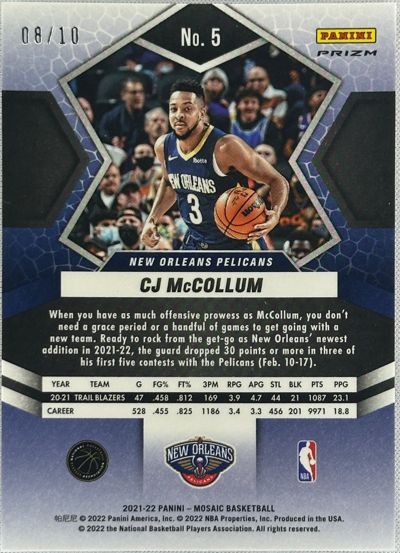 2021 Mosaic CJ McCollum Gold /10 #5-2