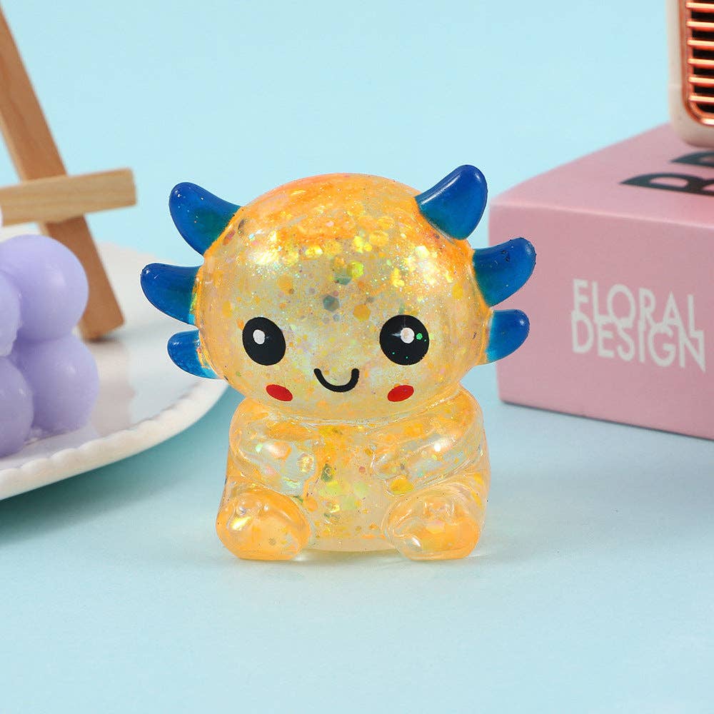 1 Cartoon Sequin prime, Capybara, Axolotl, highland cow Squishy Toy Slow Rising Stress Relief Squeeze Toy-3