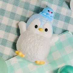 SqueezeSquad Taba Deluxe Premium Silicone Squishy Fidget Toy - Blue Penguin-1