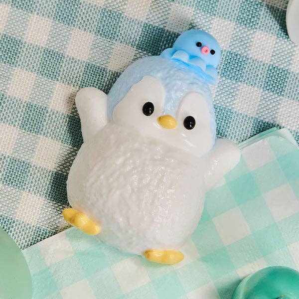 SqueezeSquad Taba Deluxe Premium Silicone Squishy Fidget Toy - Blue Penguin-1