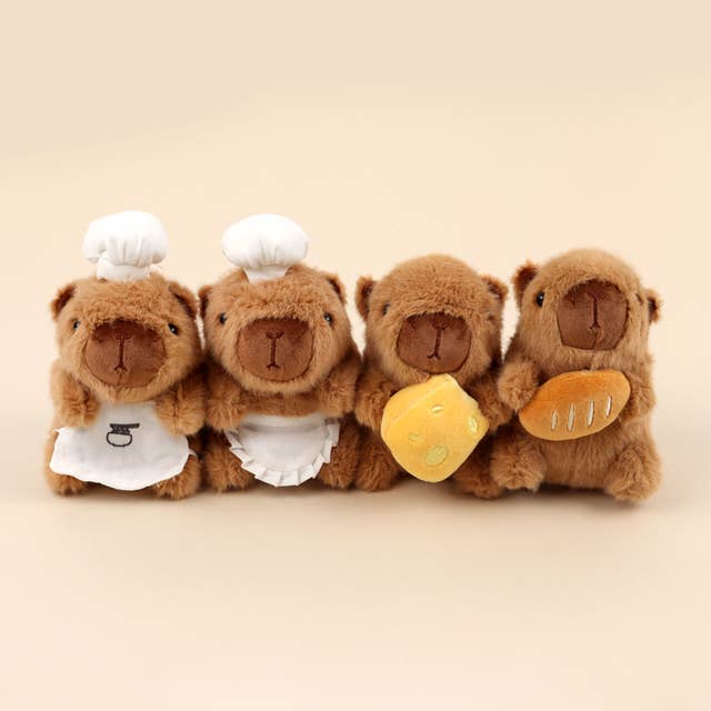 Cafe Bakery Capybara Plush Keychain Bag Charm-1