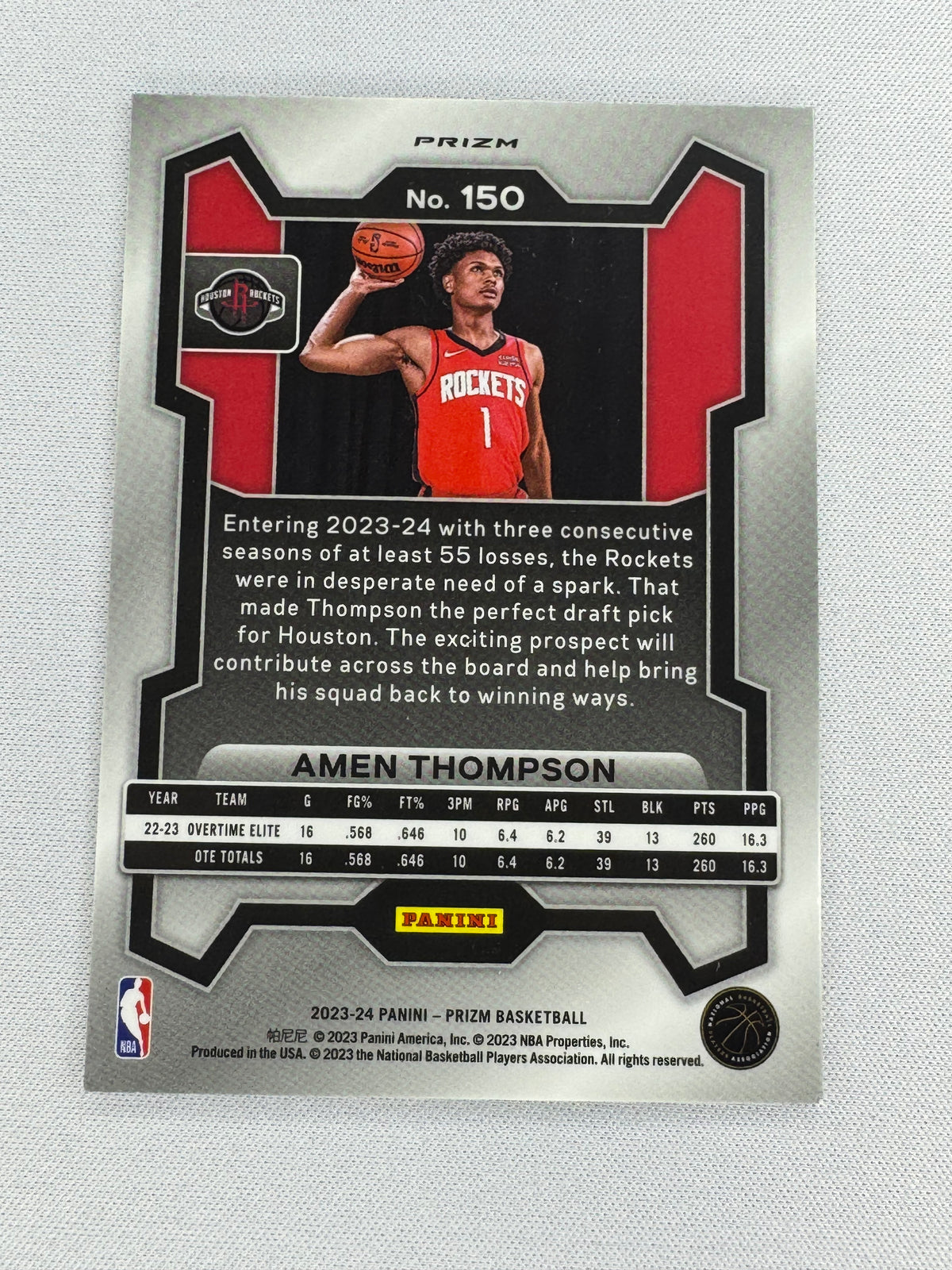 2023 Amen Thompson Prizm Silver 150-2