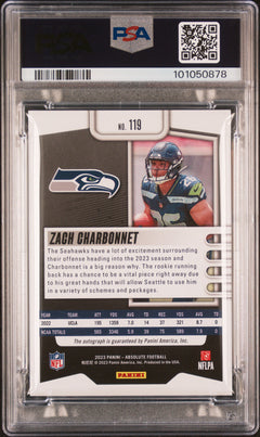 2023 Absolute Zach Charbonnet Signature Gold Spectrum PSA 9 /10 #119-2