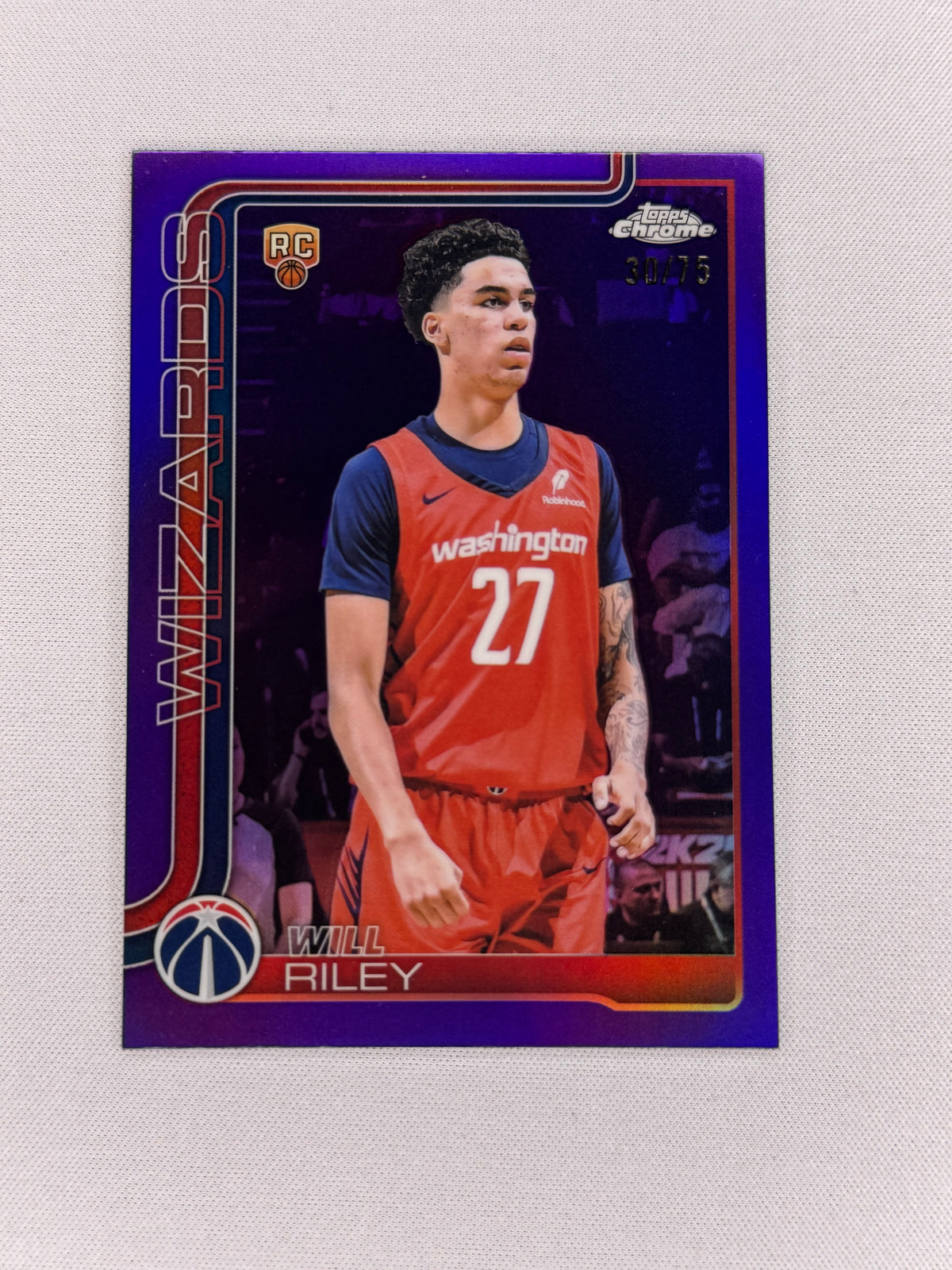 2025 Will Riley Topps Chrome Purple Ture 271 /75