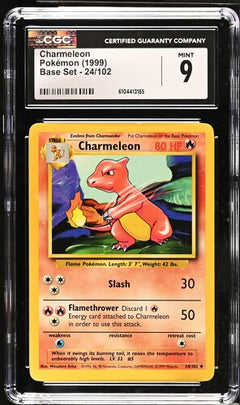 1999 Charmeleon Base Set 24/102 CGC Mint 9-1