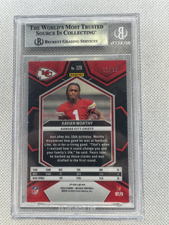 2024 Panini Mosaic Tessellation Xavier Worthy /15 #328 Beckett Mint 9-2