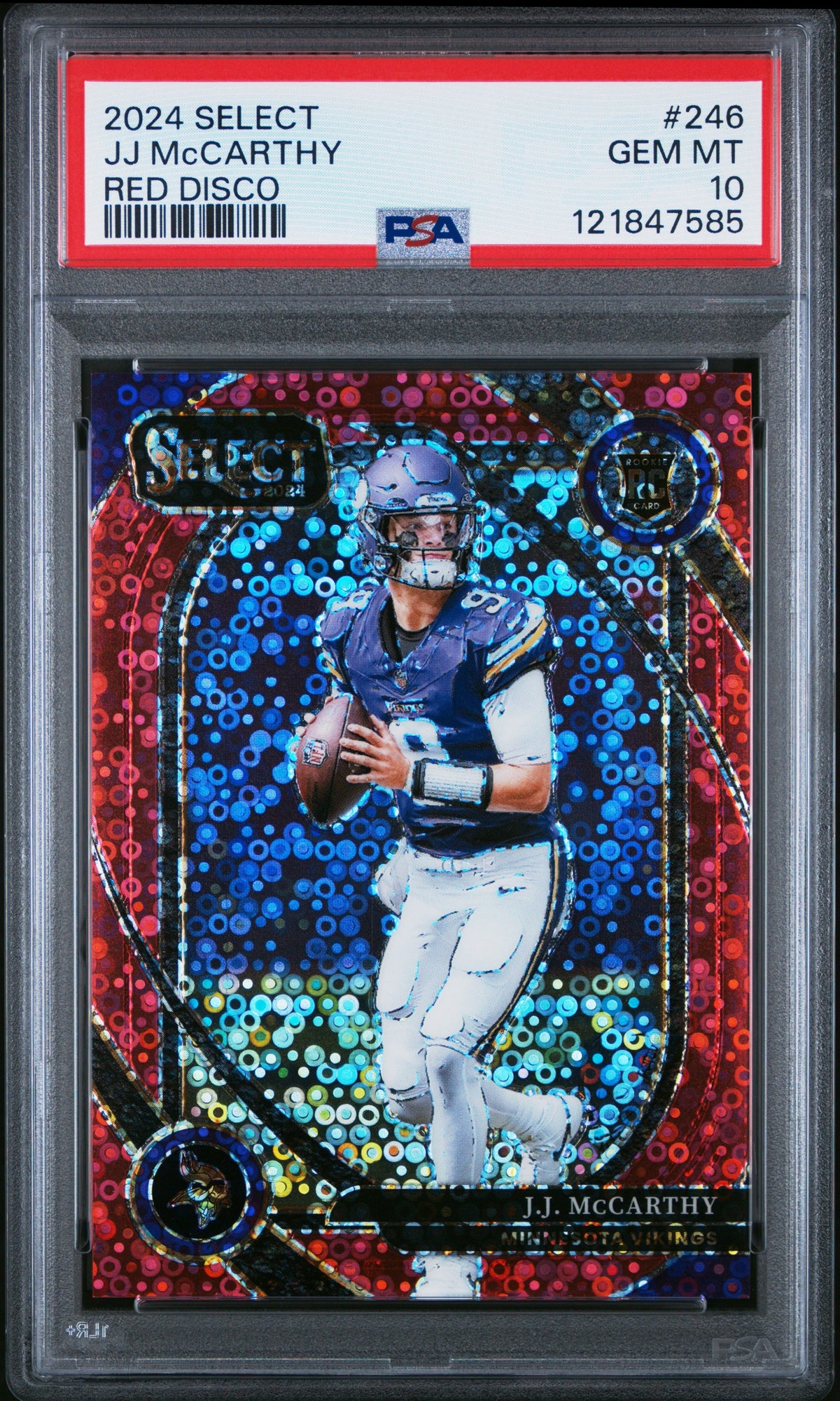 2024 select JJ McCarthy red disco /49 PSA 10