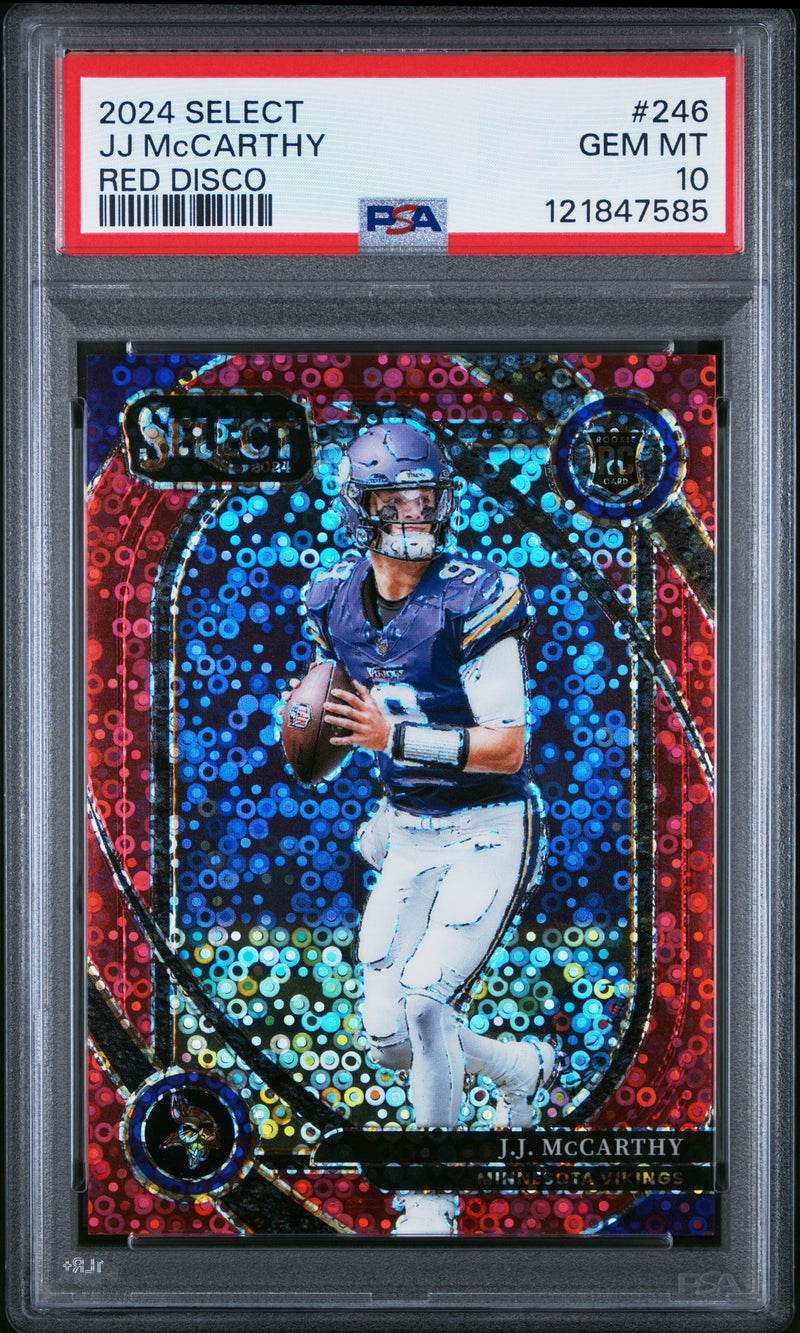 2024 select JJ McCarthy red disco /49 PSA 10-1