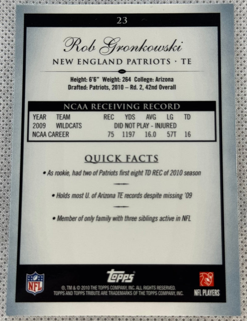 2010 Rob Gronkowski Tribute /75 RC 23￼-2
