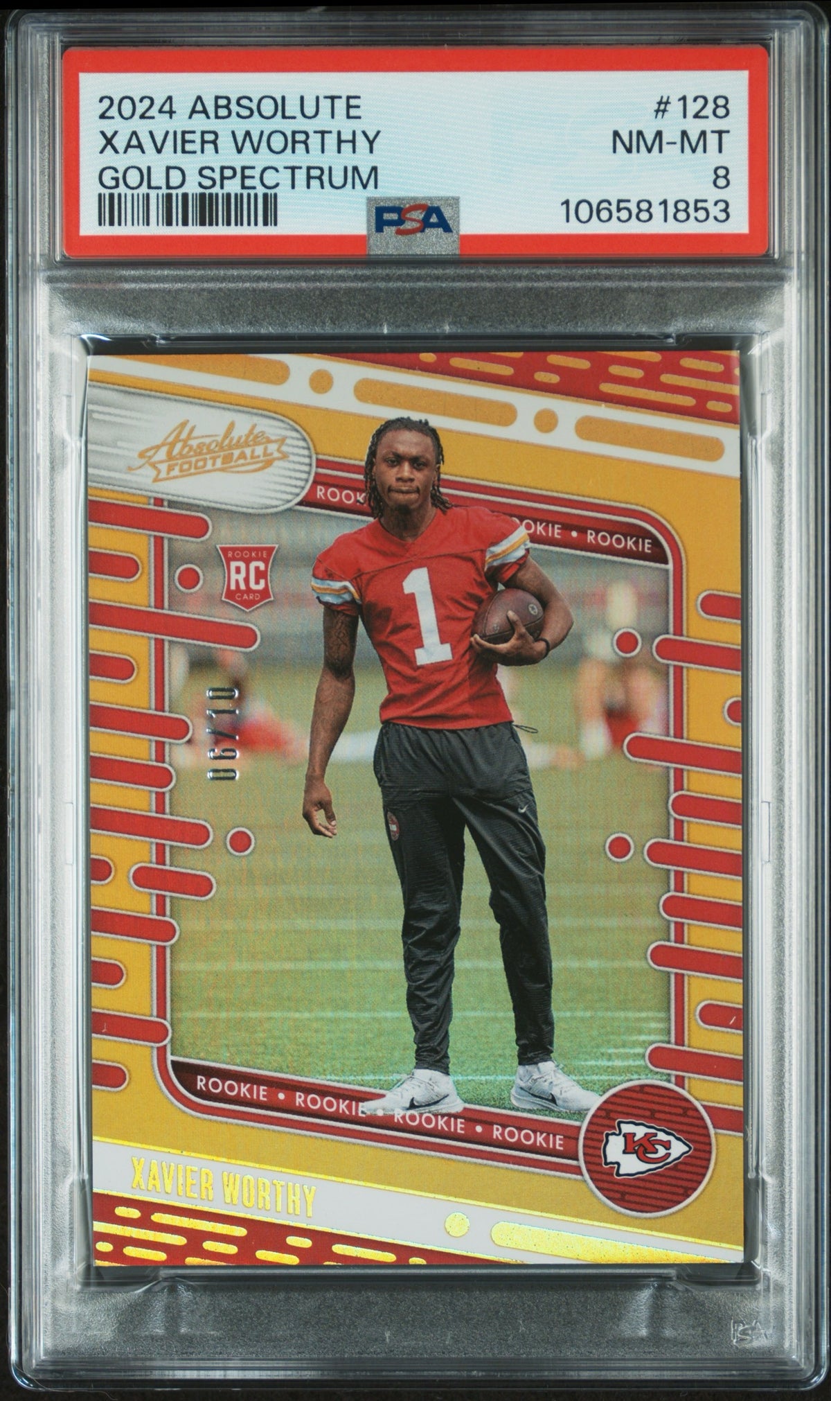 2024 absolute Xavier worthy gold spectrum PSA 8 /10-1