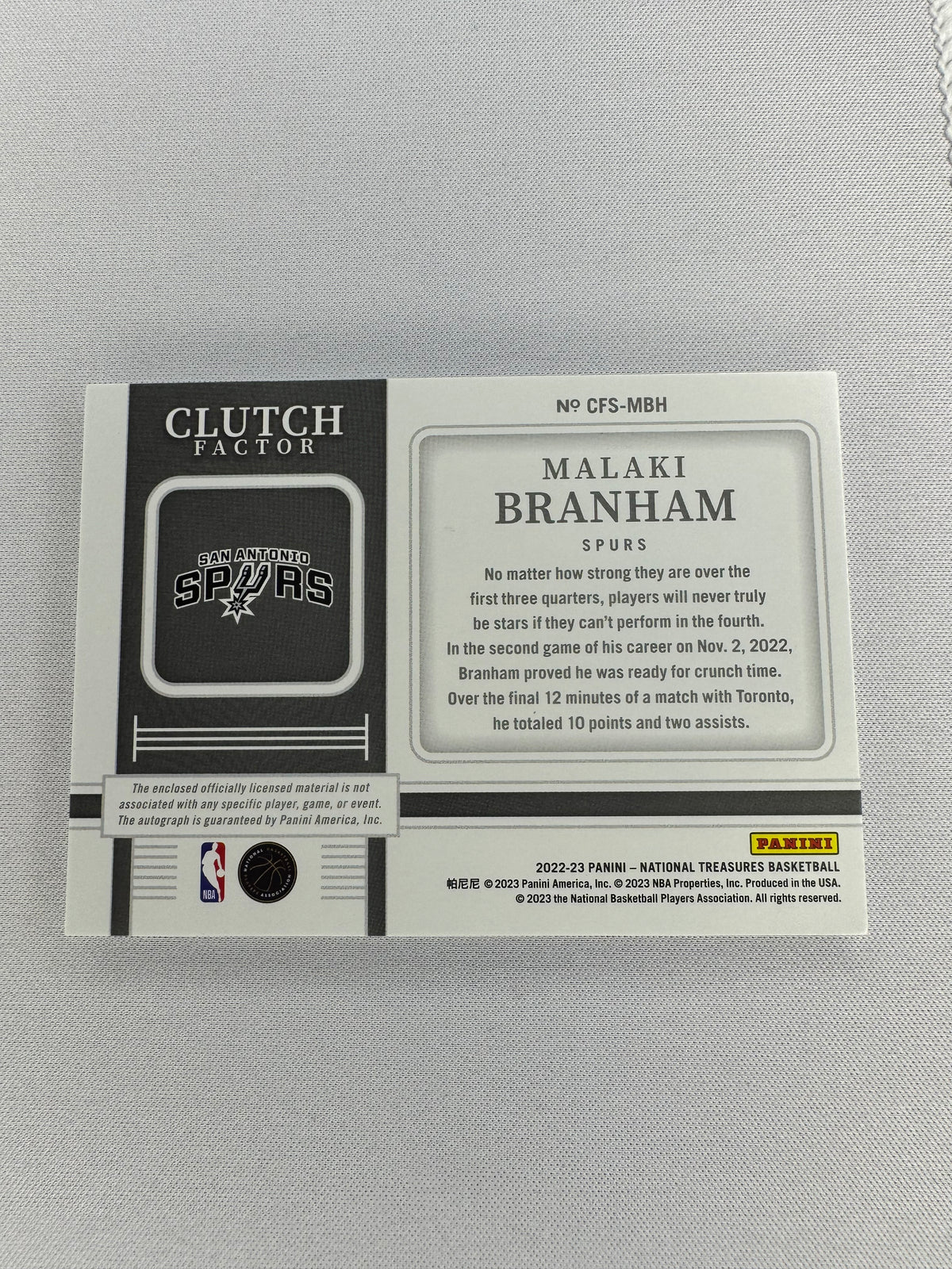 2022 National Treasures Malaki Branham Clutch Factor CFS-MBH-2