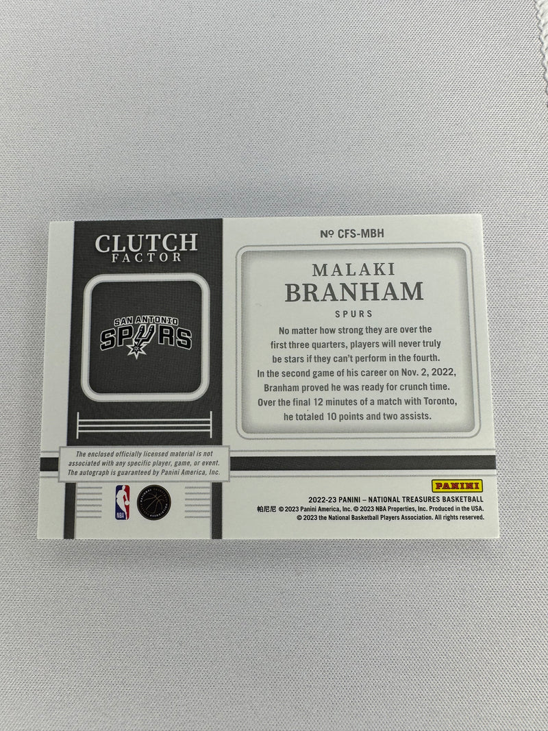 2022 National Treasures Malaki Branham Clutch Factor CFS-MBH-2