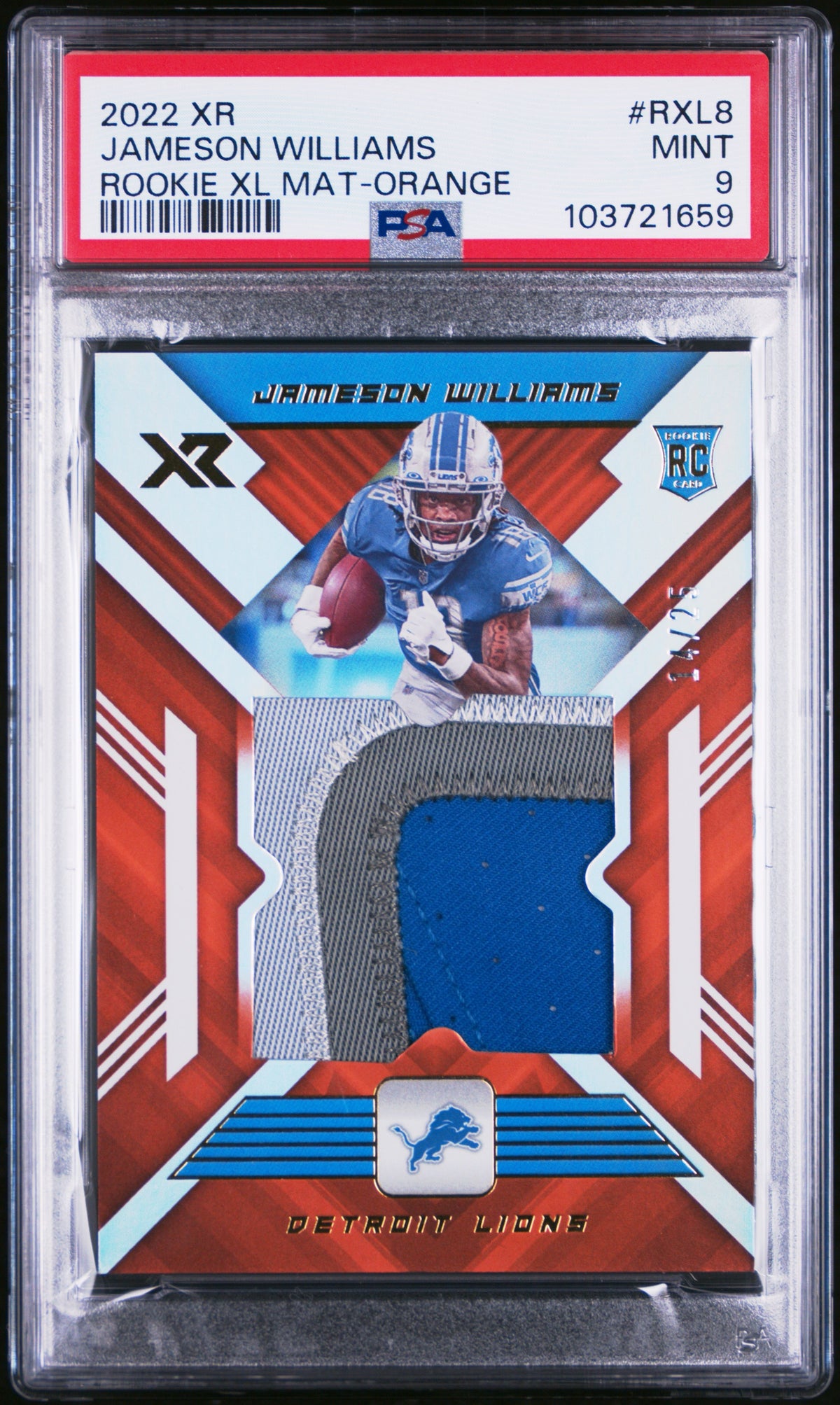 2022 XR Jamison Williams Ricky XL Orange /25  RXL-8 PSA 8