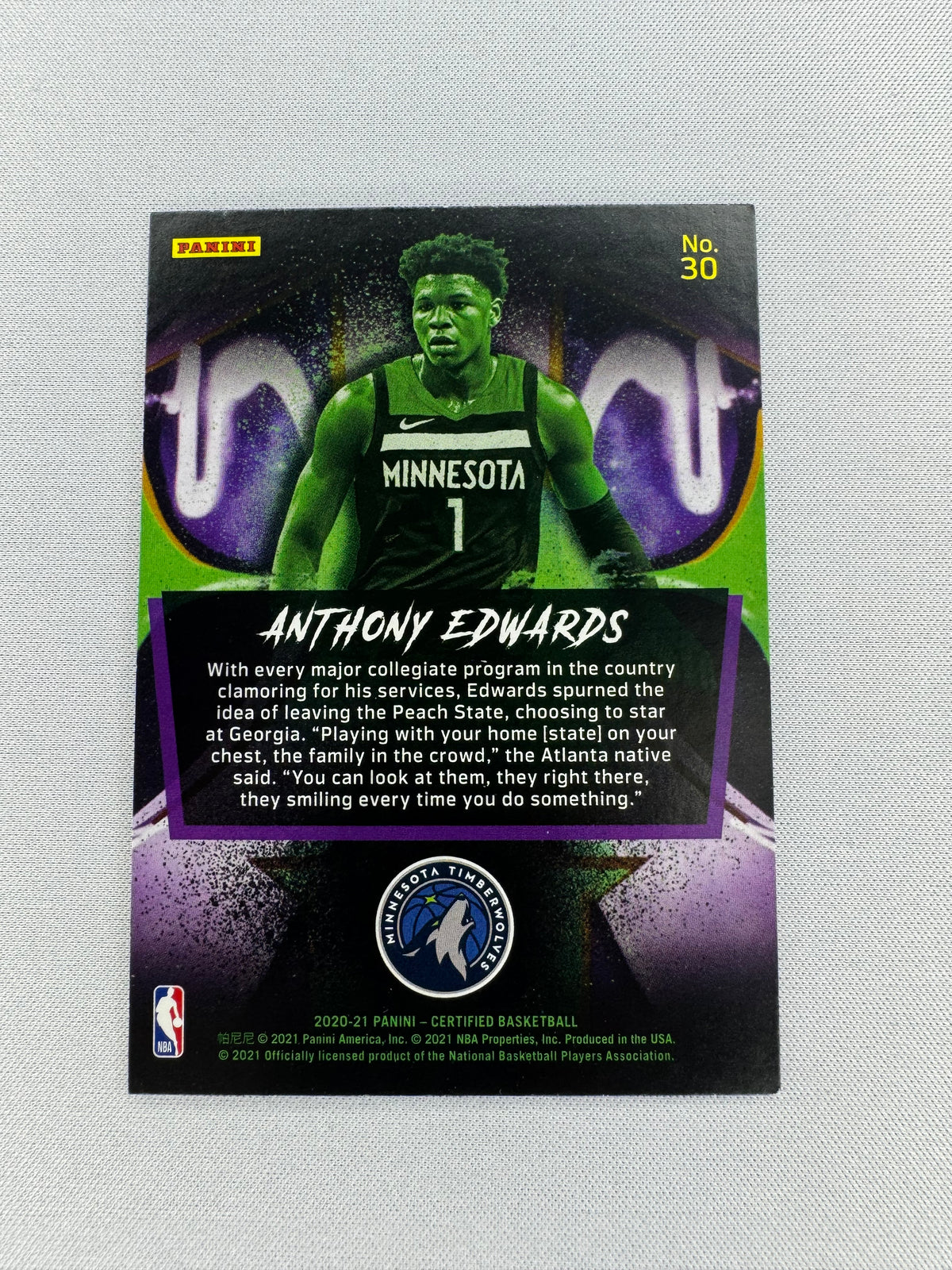 2020 Anthony Edwards certified 30-2
