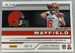 2018 Obsidian Baker Mayfield RPA Auto /75 RJ-BM-2