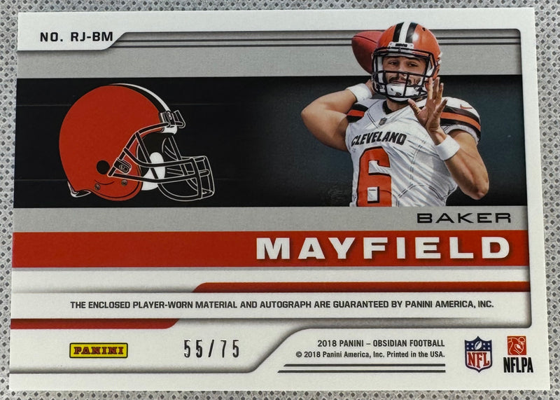2018 Obsidian Baker Mayfield RPA Auto /75 RJ-BM-2