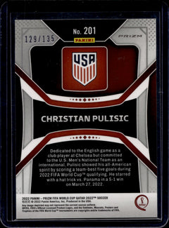 2022 Panini Prizm FIFA World Cup Christian Pulisic Blue /135 #201-2