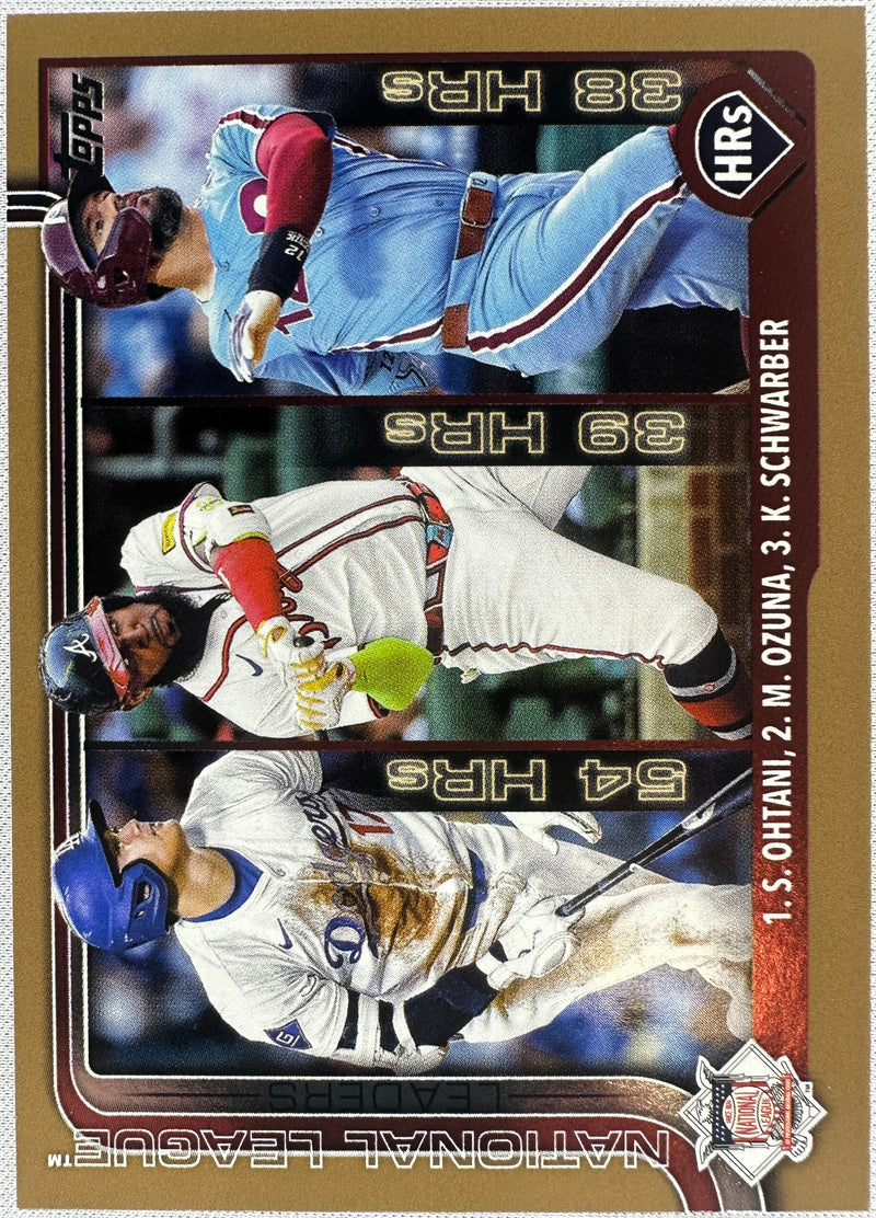 2025 Topps National League Home Runs Leaders Ohtani/Ozuna/Schwarber /2025 #144-1