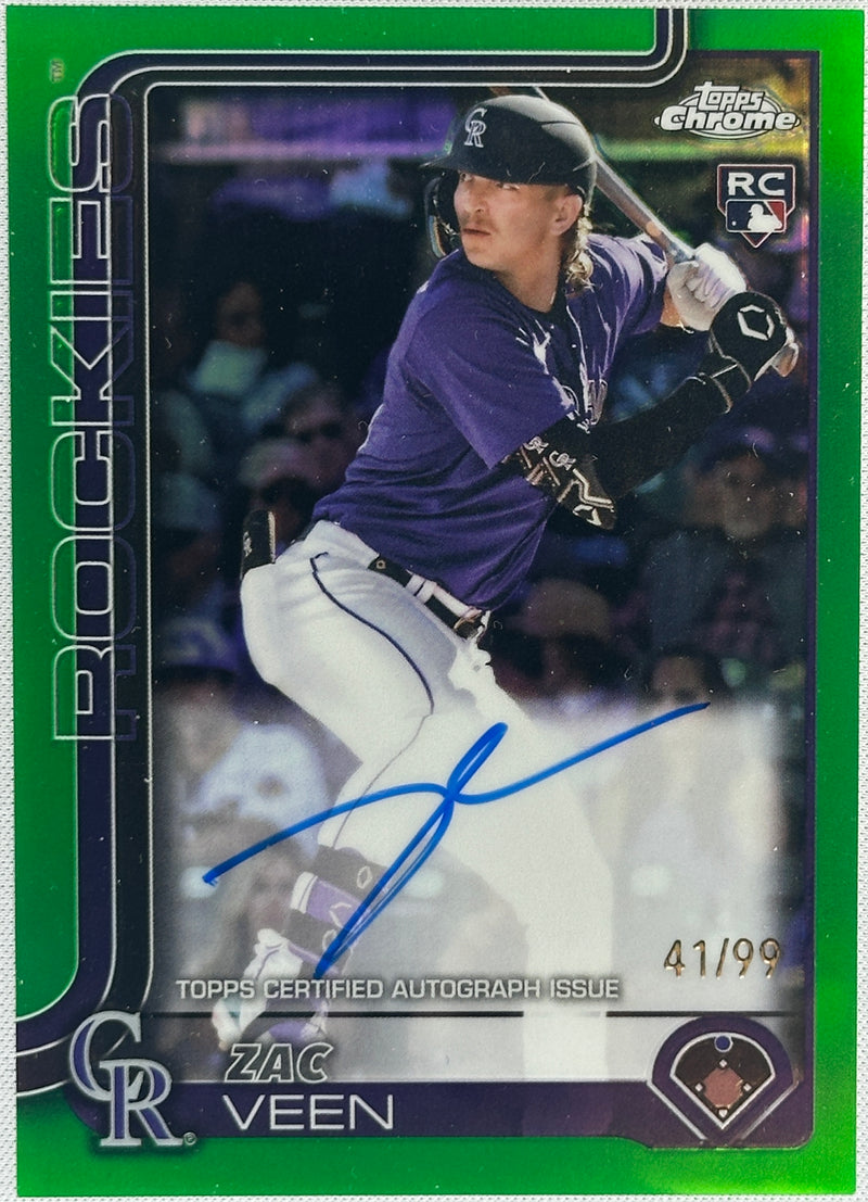 2025 Topps Chrome Zac Veen Rookie RC Auto /99 #RA-ZV-1