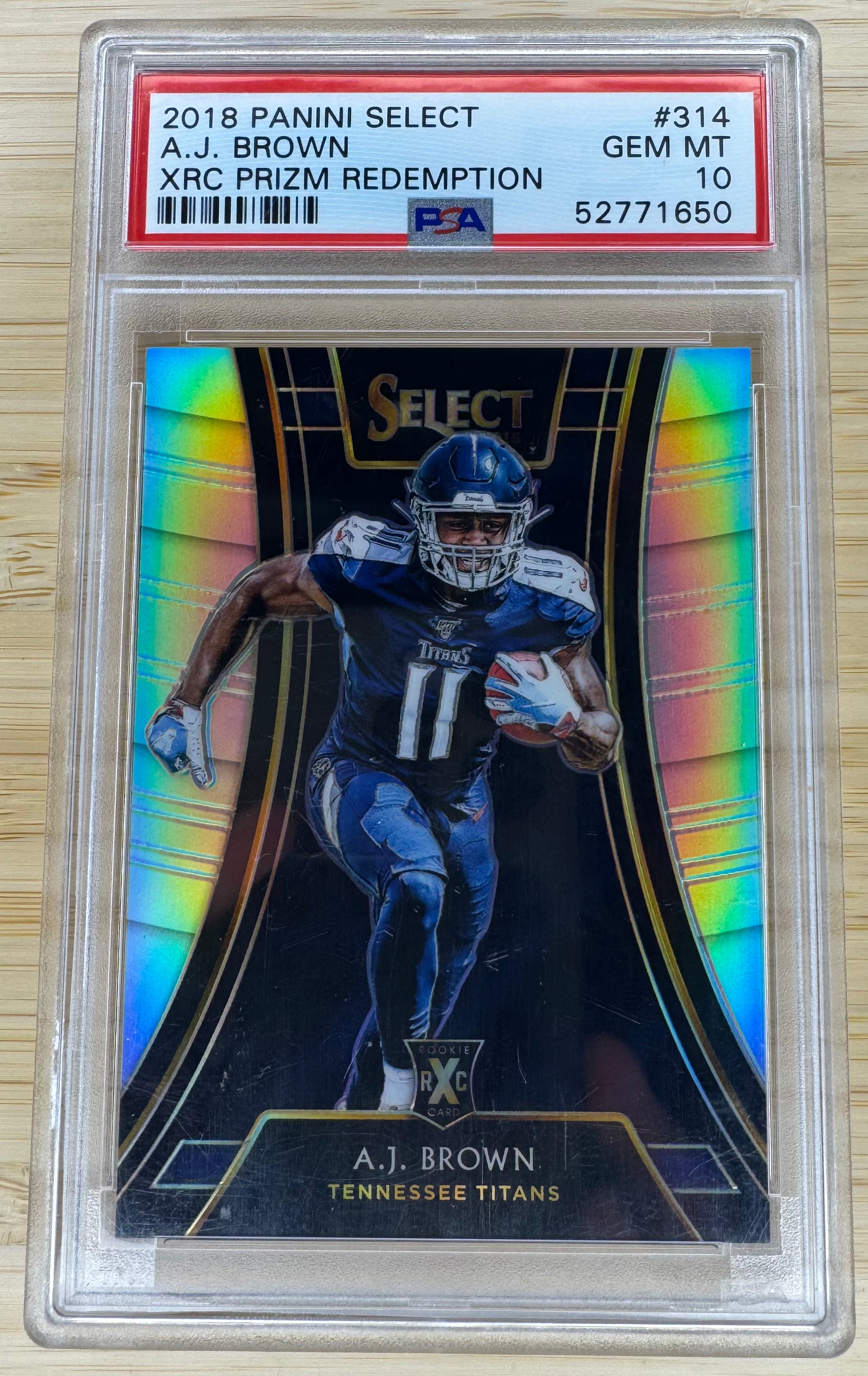 2018 Panini Select A.J Brown XRC PRIZM REDEMPTION #314 PSA 10