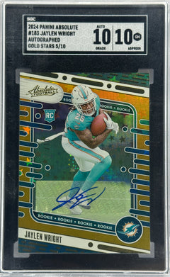 2024 Panini Absolute Jaylen Wright Gold Stars Rookie RC Auto SGC 10 /10 #183-1