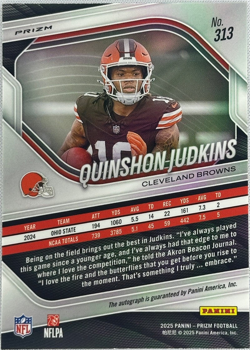 2025 Prizm Quinshon Judkins Rookie RC Auto #313-2