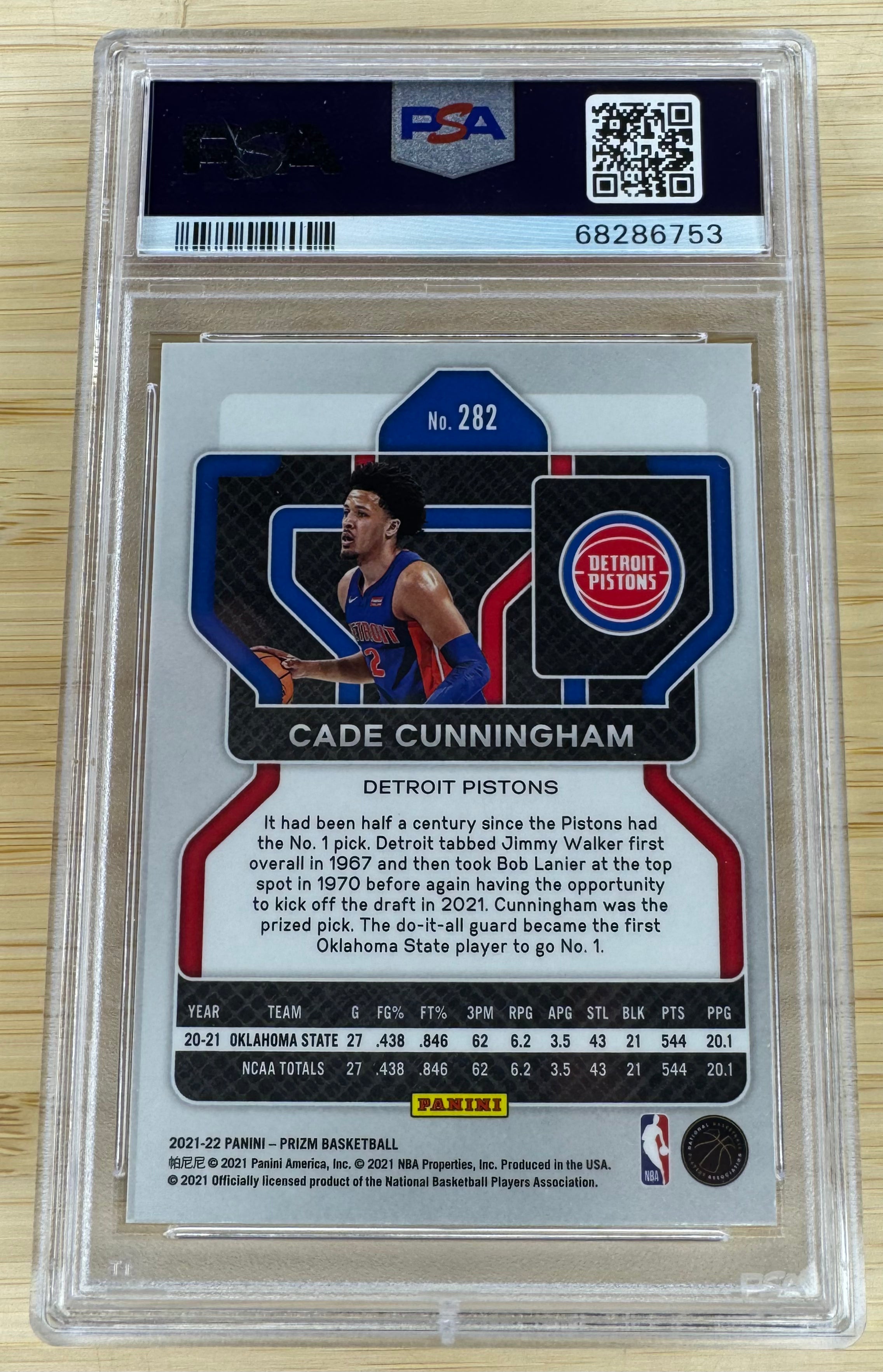 2021 PRIZM Cade Cunningham #282 PSA 9