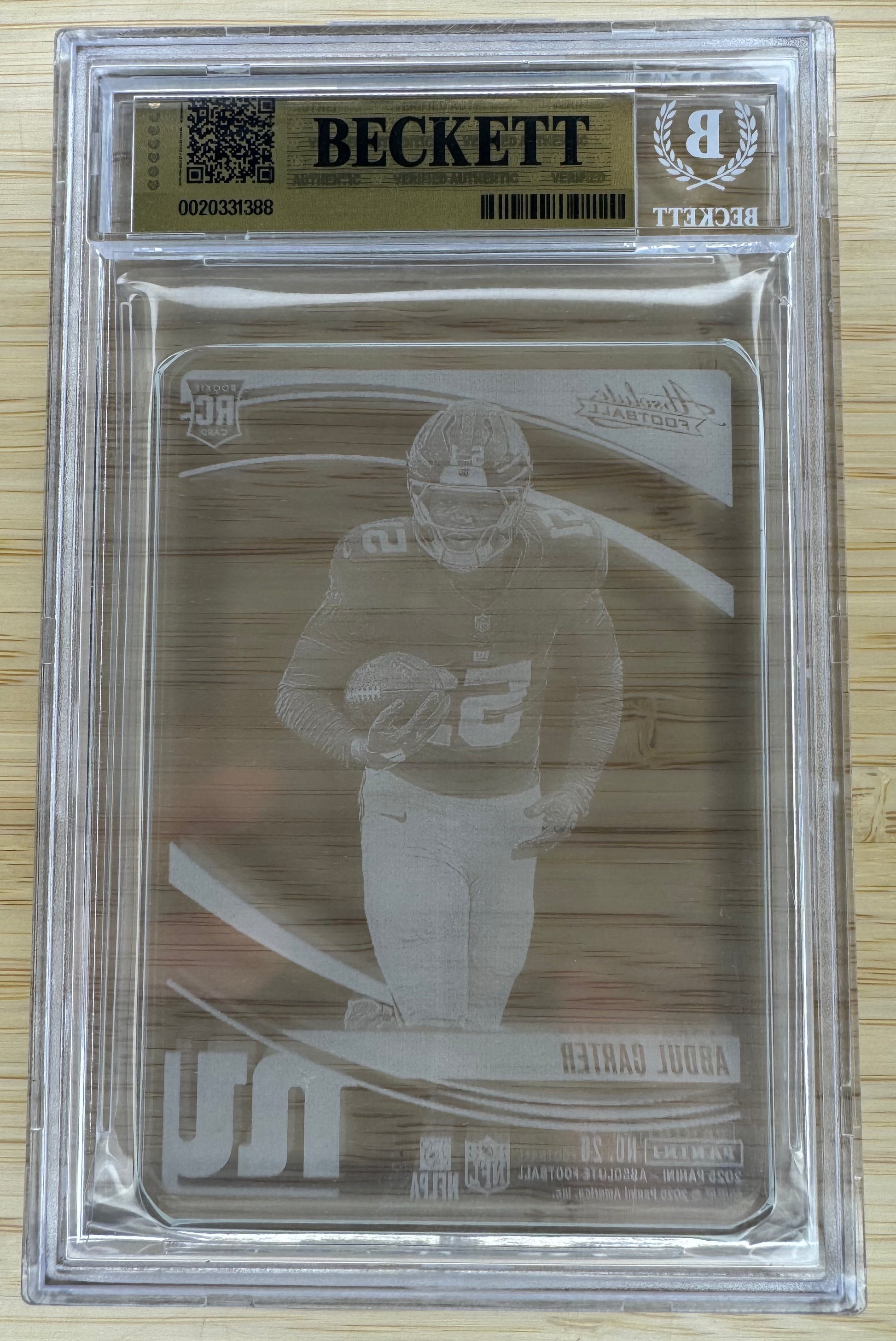 2020 Absolute Glass Abdul Carter #26 BGS 9.5-2
