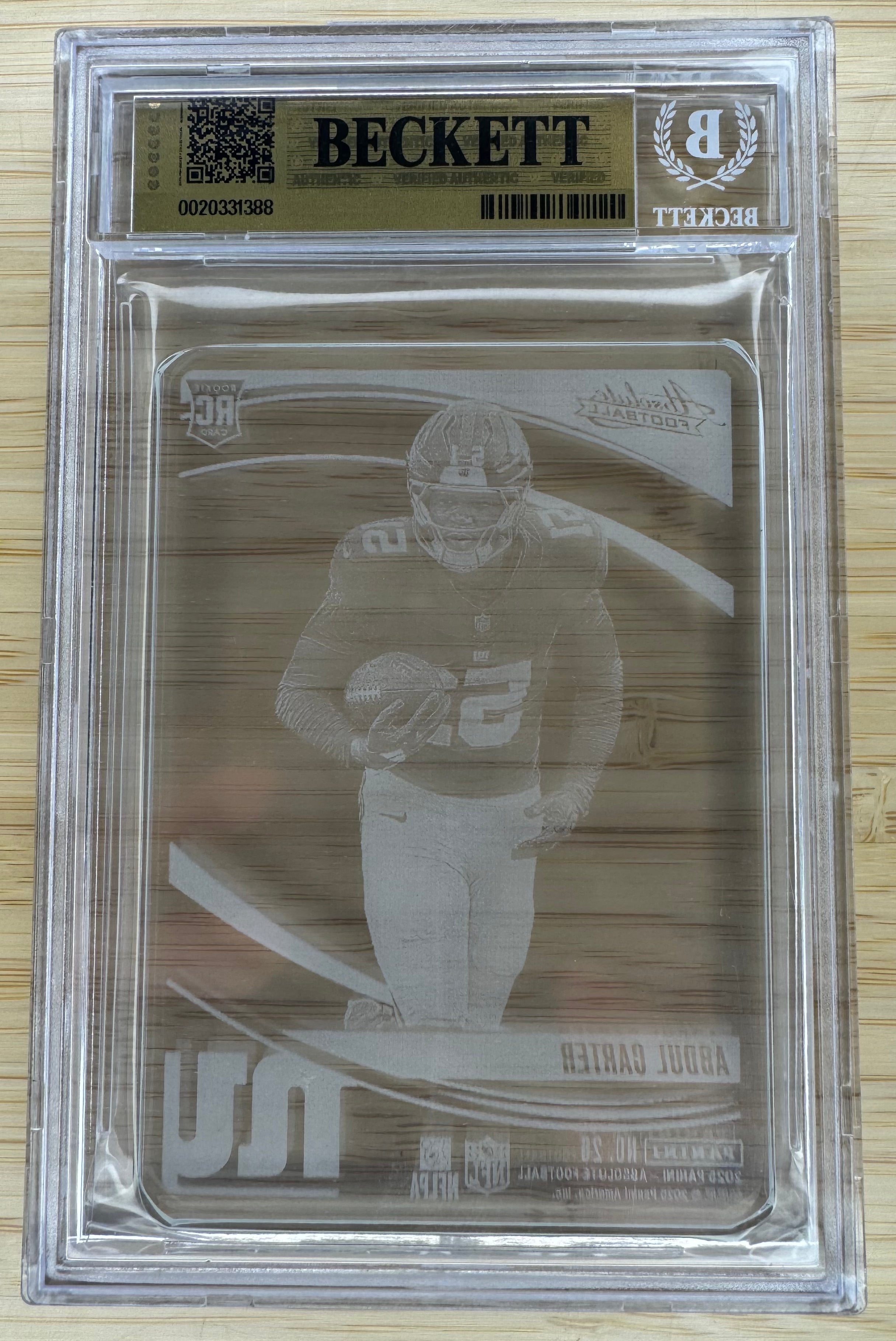 2020 Absolute Glass Abdul Carter #26 BGS 9.5