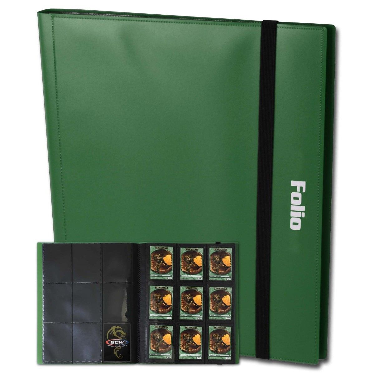 BCW 9-Pocket  Double Pages  Binder Green