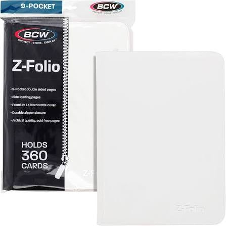 BCW Z-Folio 9 pocket double sided holds 360 white