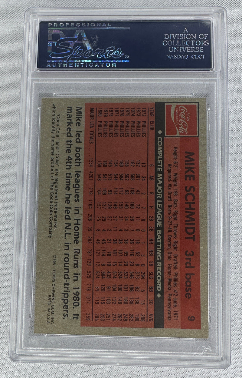 1981 Coca-Cola Mike Schmidt PSA 9 #9-2