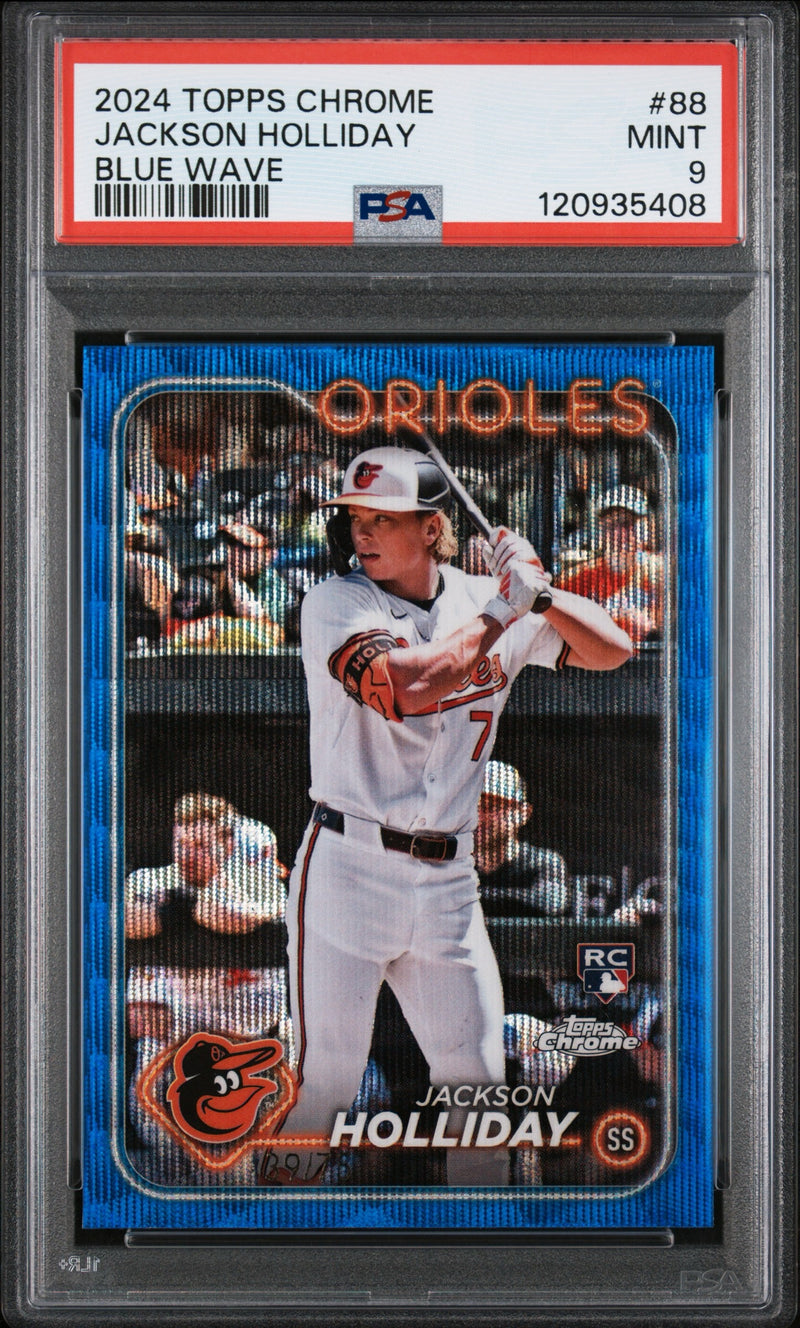 2024 Topps Chrome Jackson Holliday Blue Wave /75 PSA 9 #88-1