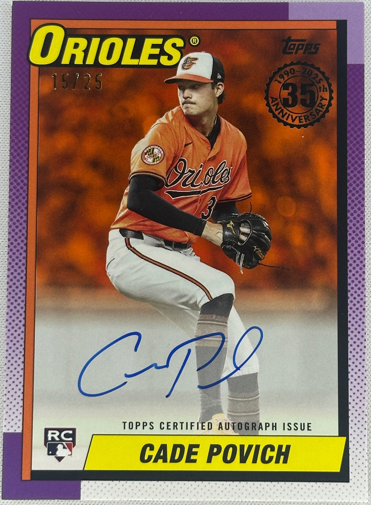 2025 Topps Cade Povich 35th Anniversary Rookie RC Auto /25 #90AU-CP