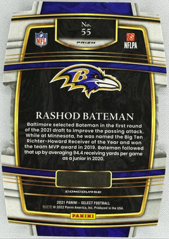 2021 Select Rashod Bateman Concourse Zebra Rookie RC #55-2