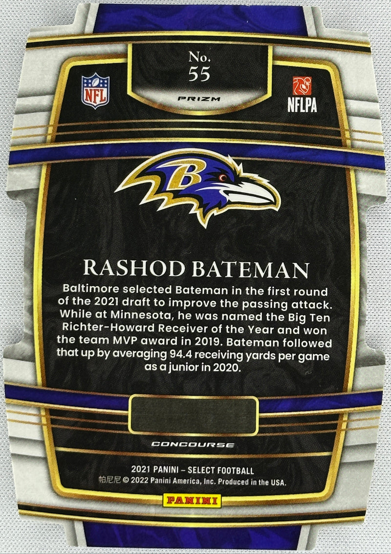 2021 Select Rashod Bateman Concourse Zebra Rookie RC #55-2