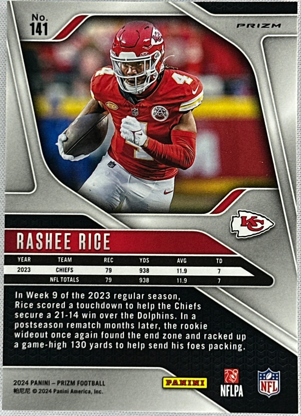 2024 Prizm Rashee Rice Black Red Checker #141-2