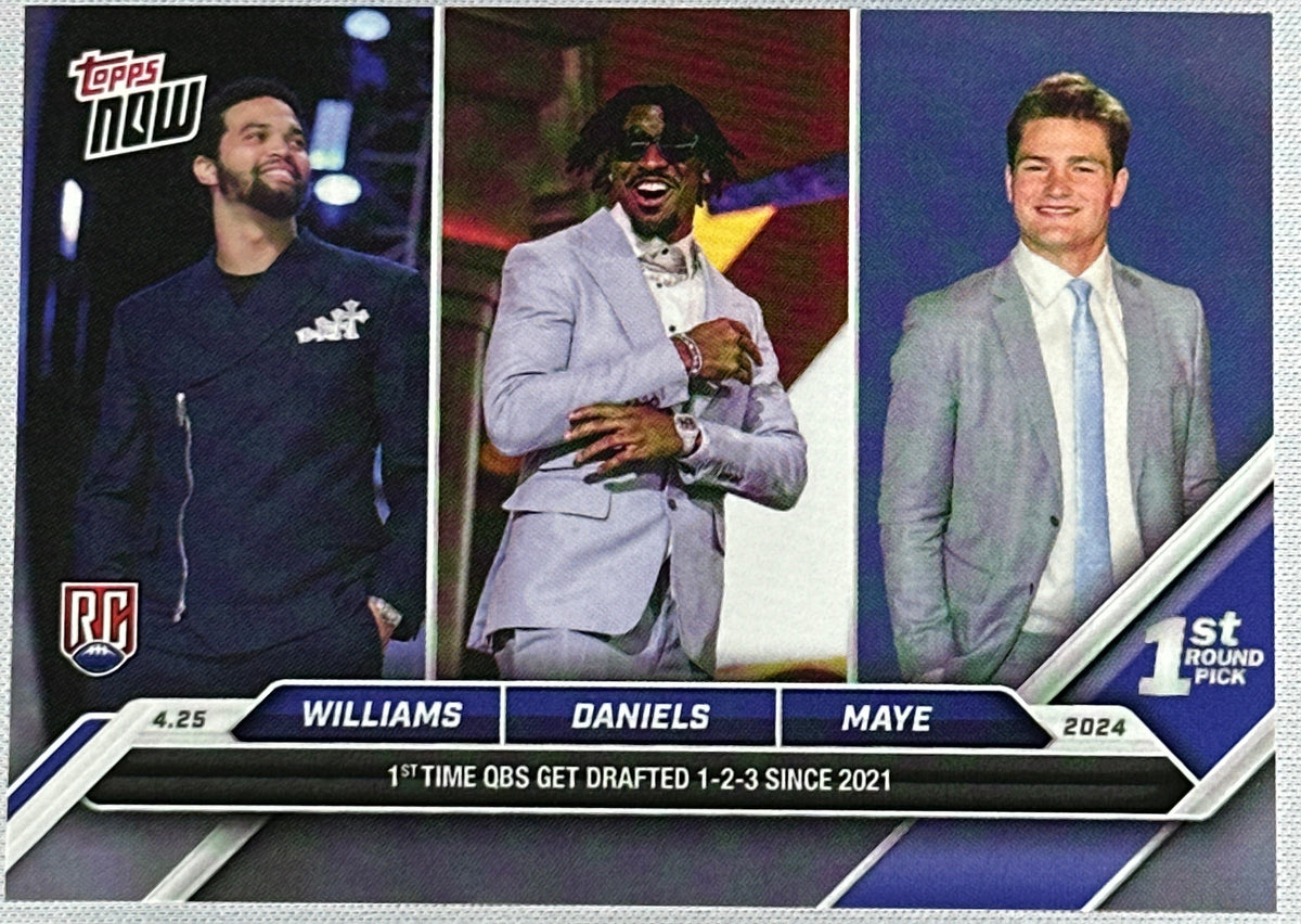 2024 Topps Now Caleb Williams/Jayden Daniels/Drake Maye Rookie RC #D-Trip